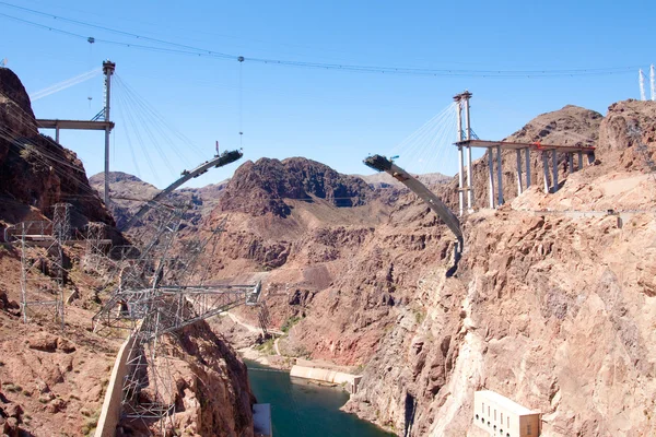 Construção da ponte na barragem de Hoover — Fotografia de Stock
