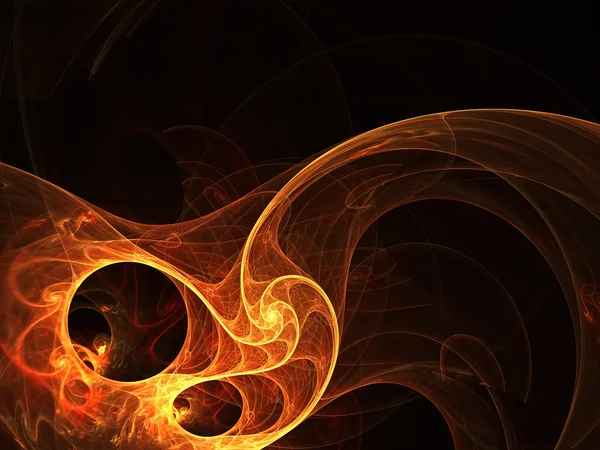 Heldere fractal met vlam — Stockfoto