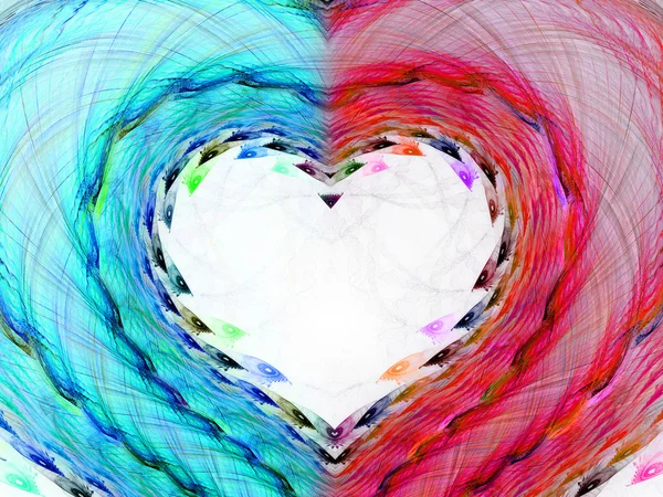 Φωτεινό fractal με καρδιά — Φωτογραφία Αρχείου