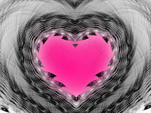 Bright fractal with heart — Stock Photo, Image