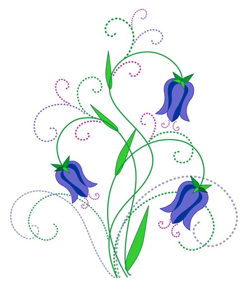 Campanula. Conception florale . — Image vectorielle