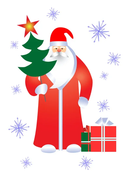 Babbo Natale con regali . — Vettoriale Stock