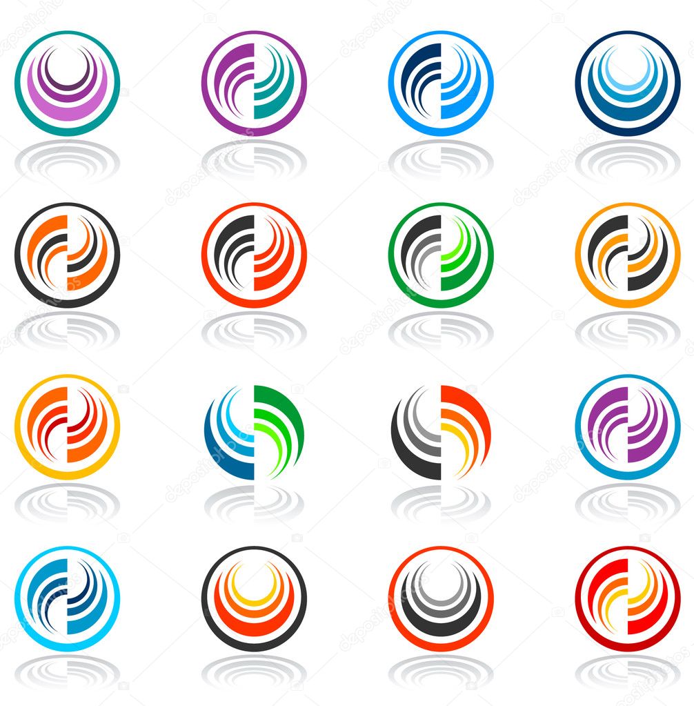 Design elements set. Vector color abstract icons.