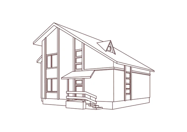 Dwelling house. — Stock Vector
