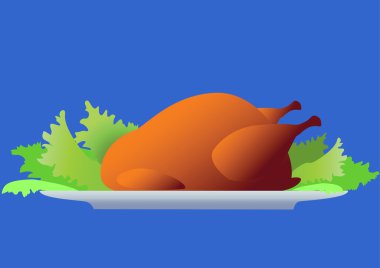 Chicken with salad. clipart