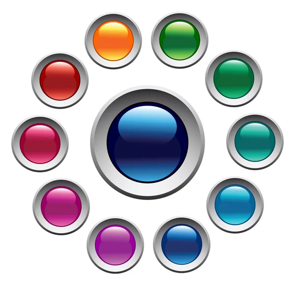 Conjunto de botones de color brillante . — Vector de stock