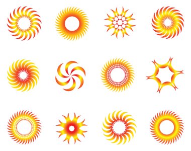 Sun icons set. Design elements. clipart