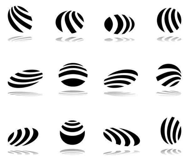 Elementos de design com padrão zebra — Vetor de Stock