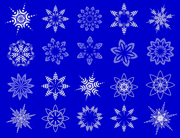 Copos de nieve simbólicos . — Archivo Imágenes Vectoriales