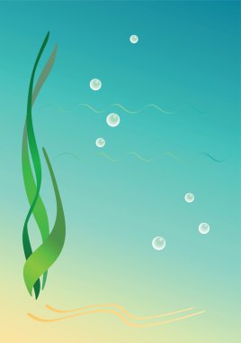 Background with seaweeds clipart