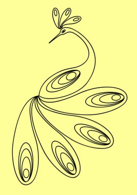 Bird. Outlinear figure. clipart