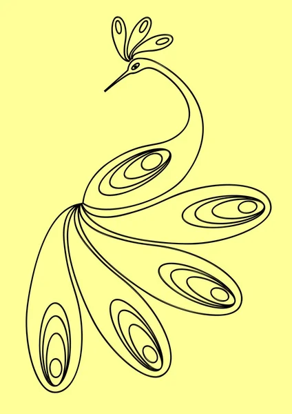 Птаха. Аутлинеарная фигура . — стоковый вектор
