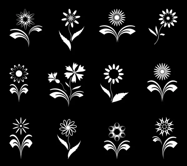 Set di fiori, elementi di design . — Vettoriale Stock