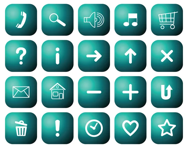 Κουμπιά με σύμβολα για ιστοσελίδες. — Διανυσματικό Αρχείο