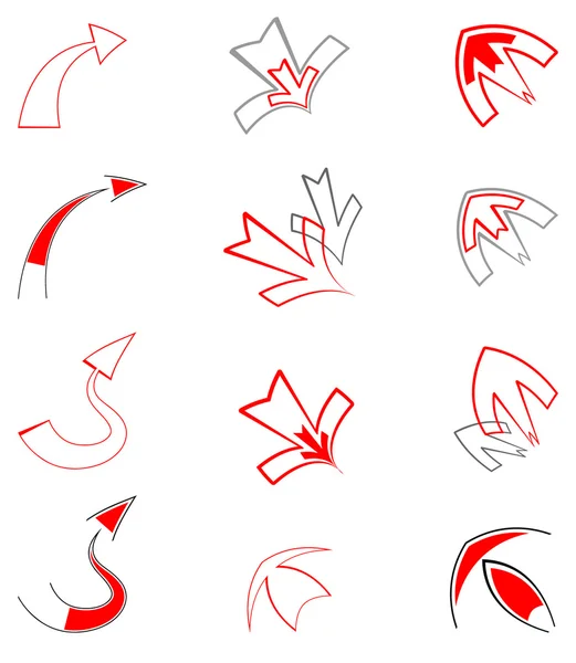 Conjunto vectorial de flechas artísticas . — Vector de stock