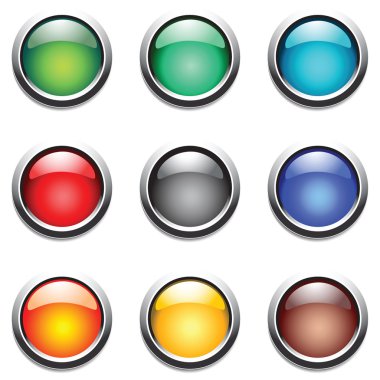 Round buttons set. clipart