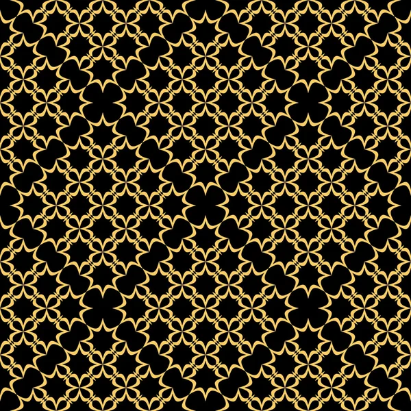 Nahtloses schwarz-goldenes Muster. — Stockvektor