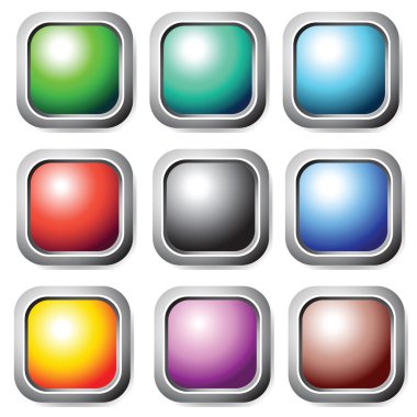 Square buttons set. clipart