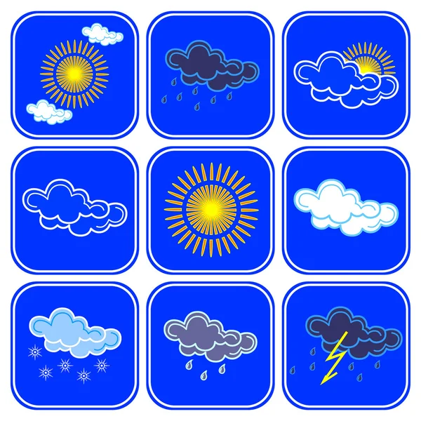 Iconos meteorológicos . — Archivo Imágenes Vectoriales