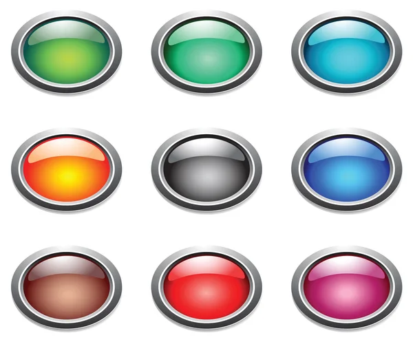 Oval renk düğmeleri. — Stok Vektör