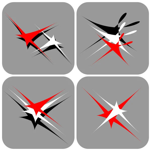 Flying and dancing stars. Icons set. — Stock Vector
