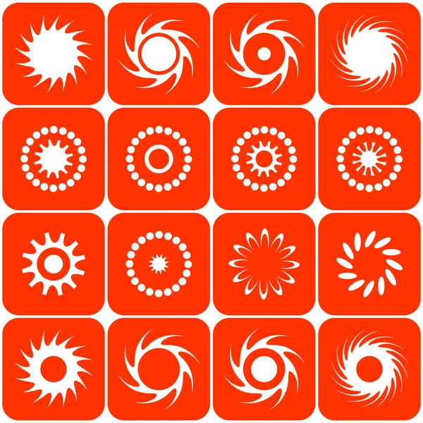 Iconos abstractos del sol. Vector . — Vector de stock