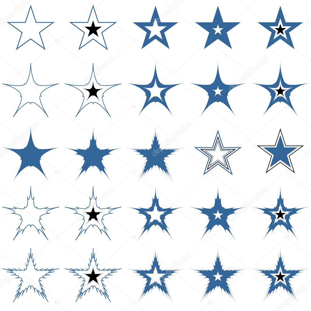 Blue stars. Design elements. Vector.