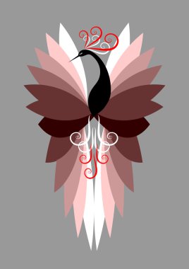 Decorative bird. clipart