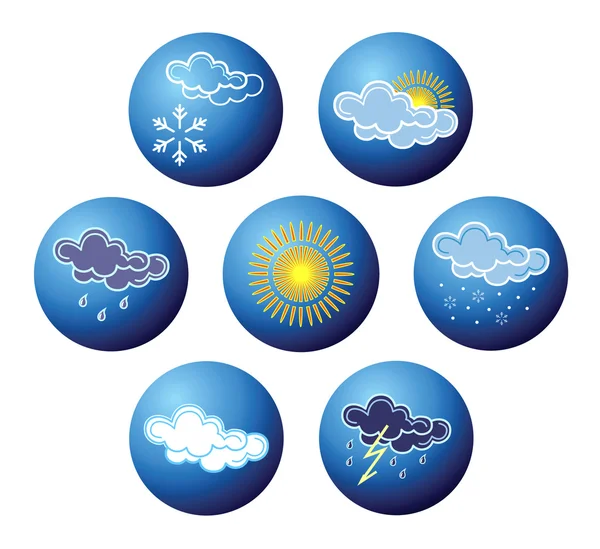 Weather icons on balls. — Stock Vector