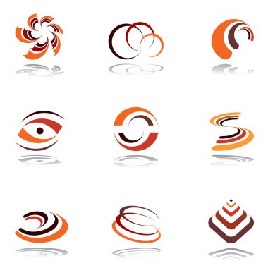 Design elements in warm colors. Set 4. clipart