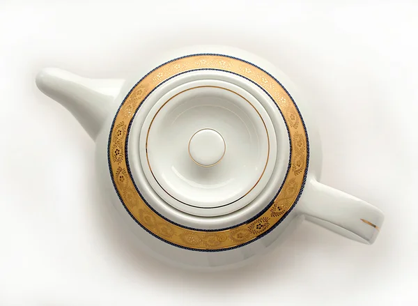 White china teapot. — Stock Photo, Image