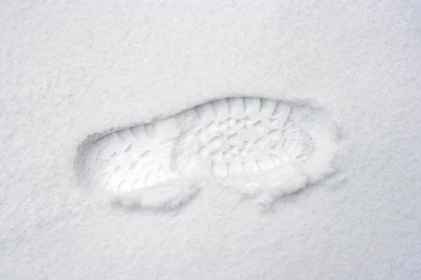 Fußabdruck im Schnee — Stockfoto