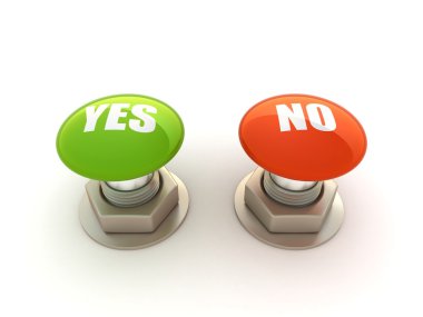 Buttons with Yes and No clipart