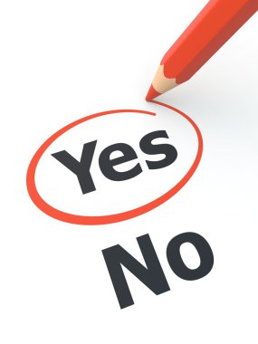 Yes outline by red pencil clipart