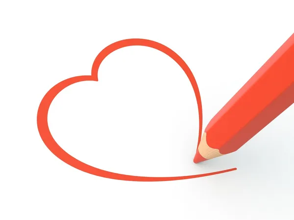 Heart drawn in pencil — Stock Photo, Image