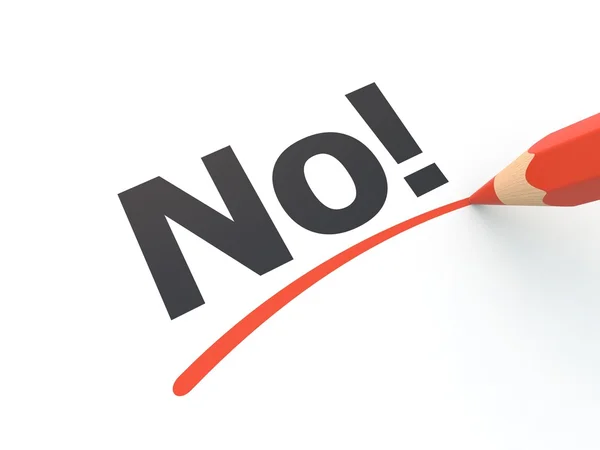 No! underlined by pencil. — Stock Photo, Image