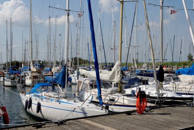 güneşli Harbor tekneler