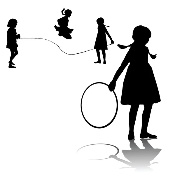 Enfants jouant à des jeux — Image vectorielle