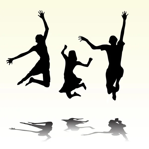 ジャンプ幸せな夏の子供たち — ストックベクタ
