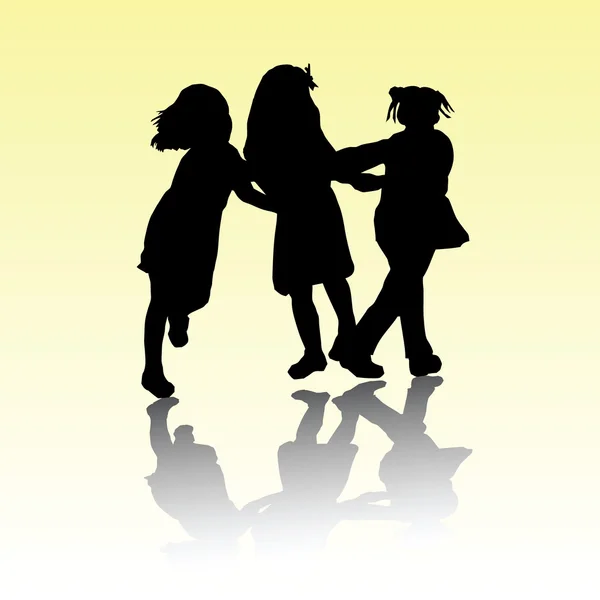 Petites filles jouant — Image vectorielle