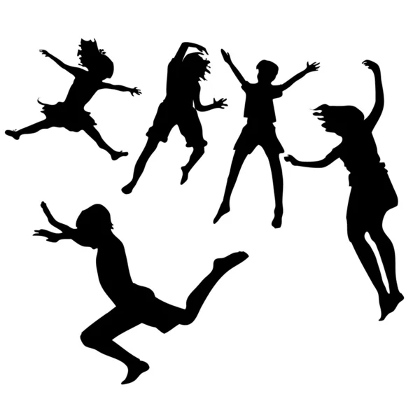 Printemps-été enfants heureux sautant — Image vectorielle