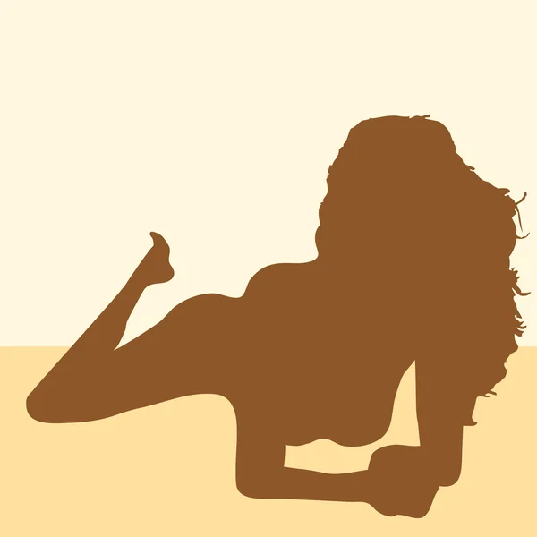 Belle silhouette femme peau — Image vectorielle