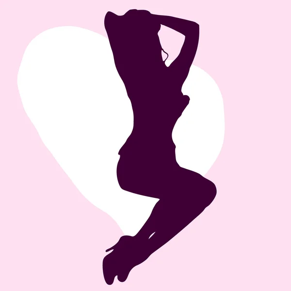 Belle silhouette de femme posant — Image vectorielle