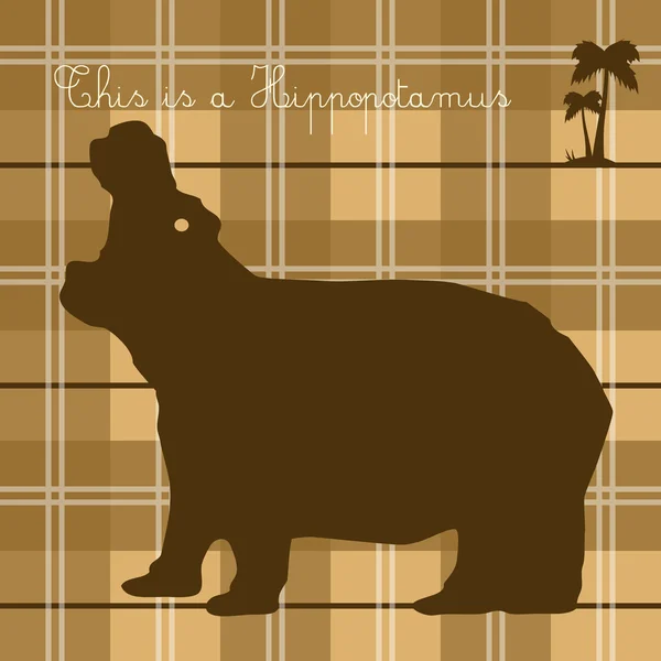 Hippopotame sur fond de cappuccino — Image vectorielle