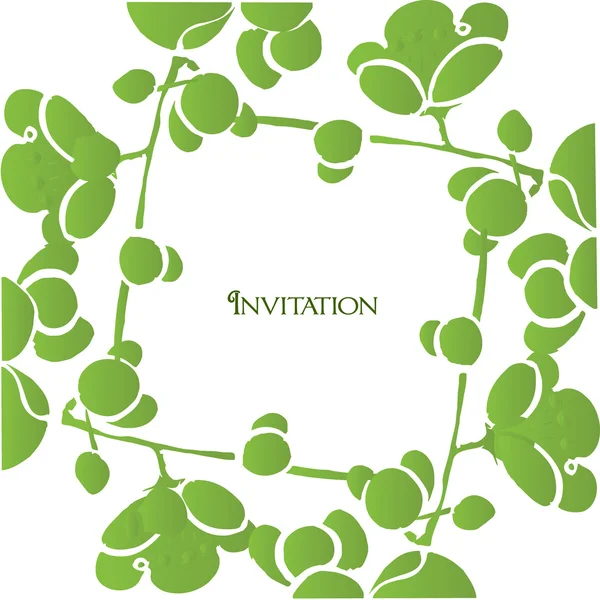 Carte d'invitation de printemps sur blanc — Image vectorielle