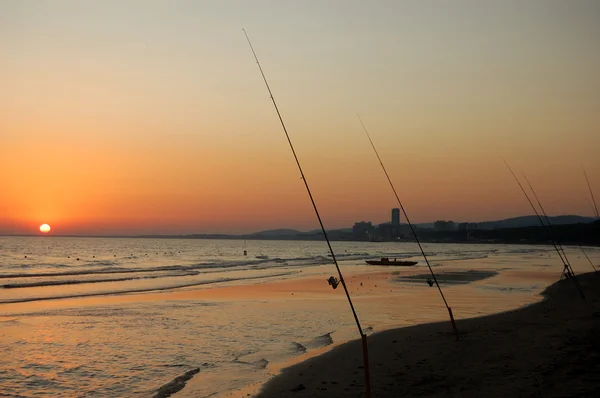 stock image Fishing at sunset