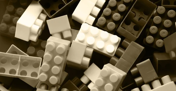 레고 배경-흑인과 백인 스톡 사진