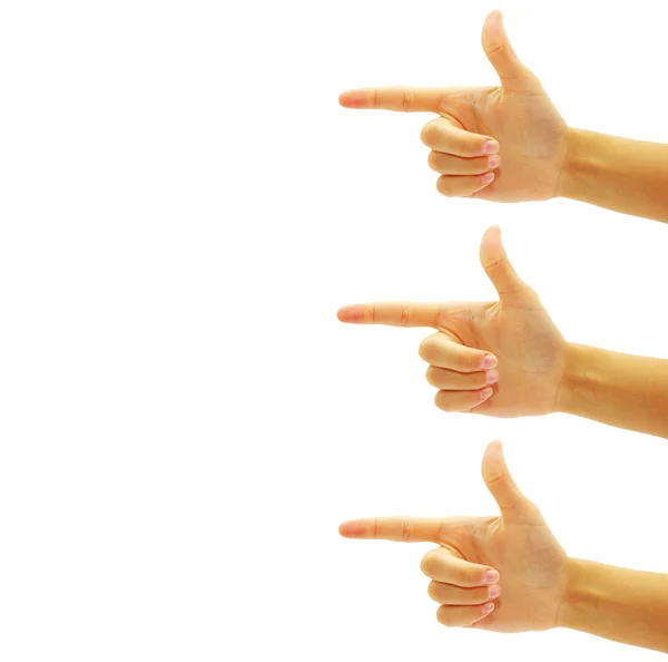 Handen tonen één kant — Stockfoto