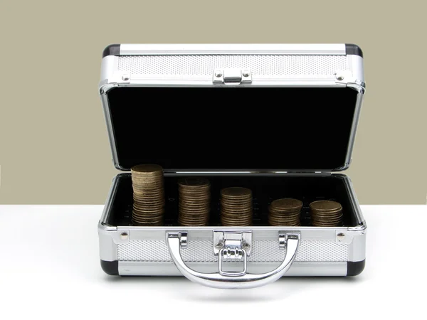 Opened case with money — Stock Photo, Image