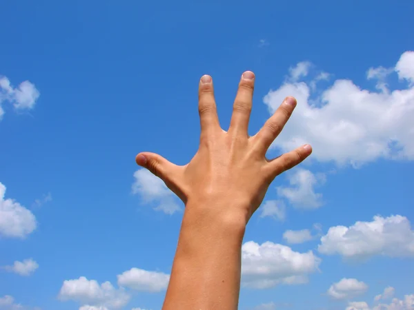 Mão para o céu — Fotografia de Stock